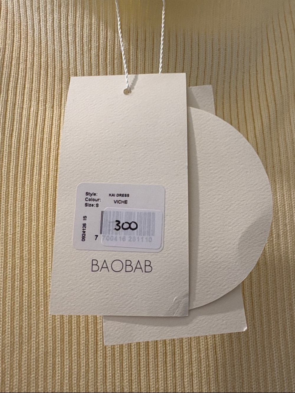 NWT [Baobab] Collection Kai Dress Twist Halter Ribbed Midi Viche Yellow Womens S - Picture 14 of 14